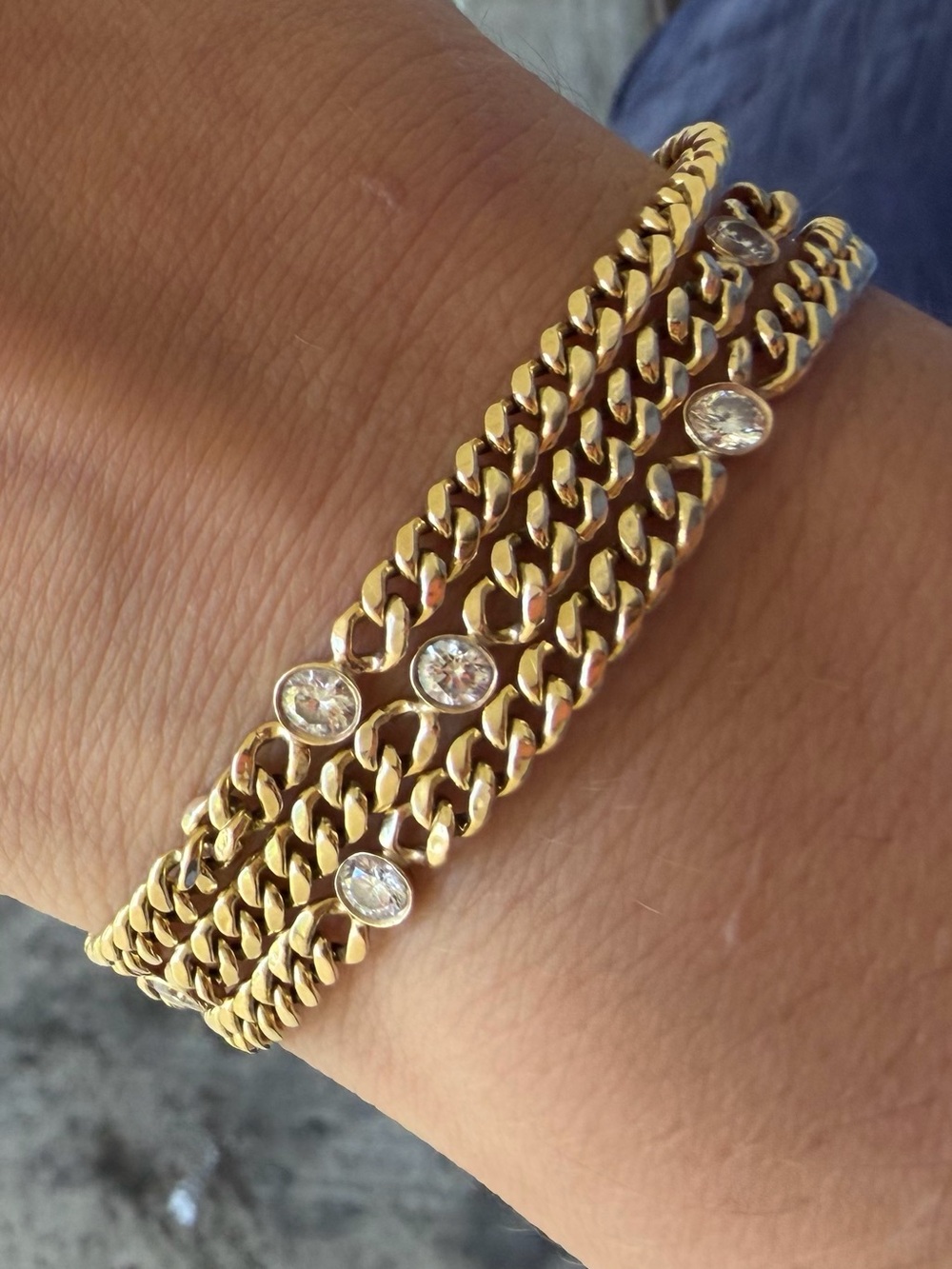 3 14k Gold diamond Bracelet .